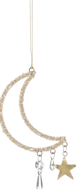 Hot House of Seasons Weihnachtsbaumschmuck Mond und Sterne gold 12 x 4 cm Weihnachtskugeln & -Anhänger