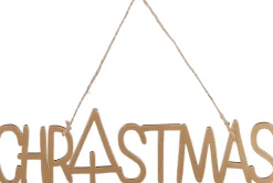 Discount House of Seasons Weihnachtsbaumschmuck Christmas gold 23,5 x 6,5 x 0,5 cm Weihnachtskugeln & -Anhänger