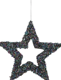 Discount House of Seasons Weihnachtsbaumschmuck Stern Maria schwarz D 30 H 0,5 cm Weihnachtskugeln & -Anhänger