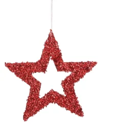 New House of Seasons Weihnachtsbaumschmuck Stern Maria rot D 30 H 0,5 cm Weihnachtskugeln & -Anhänger