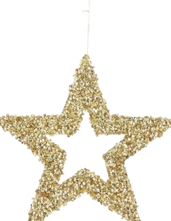 Best House of Seasons Weihnachtsbaumschmuck Stern Maria gold D 30 H 0,5 cm Weihnachtskugeln & -Anhänger