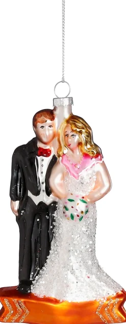 Online House of Seasons Weihnachtsbaumschmuck Brautpaar schwarz / weiß 7 x 2,5 x 12,5 cm Weihnachtskugeln & -Anhänger
