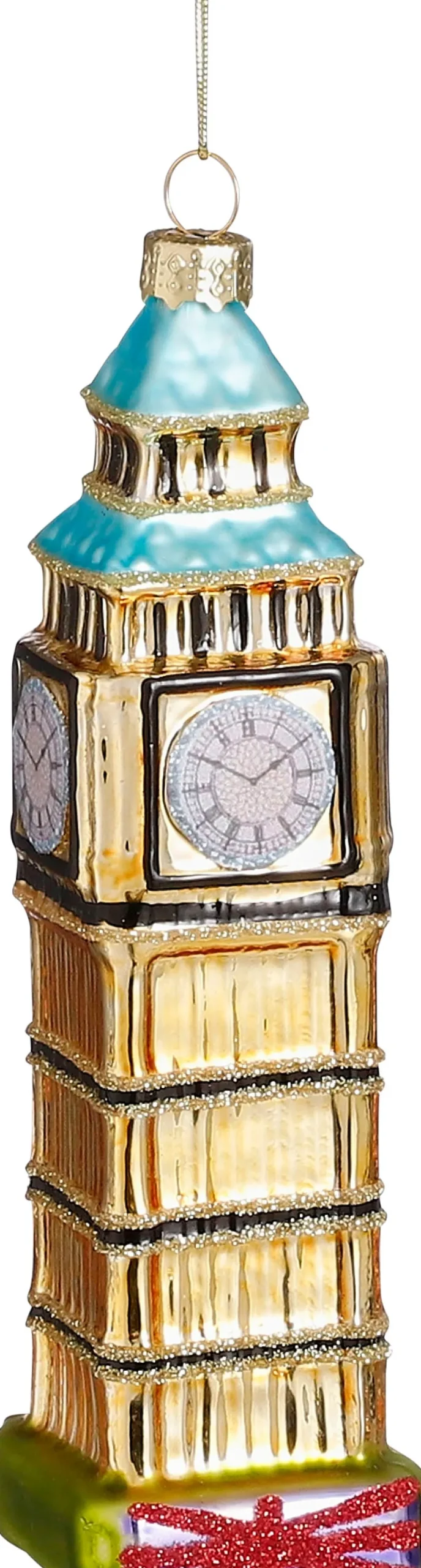 House of Seasons Weihnachtsbaumschmuck Big Ben gold 4,5 x 4,5 x 15 cm Weihnachtskugeln & -Anhänger