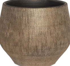 Online HS Blumentopf Hamar gold D 22 H 20 cm Blumentöpfe & Pflanzgefäße|Blumentöpfe