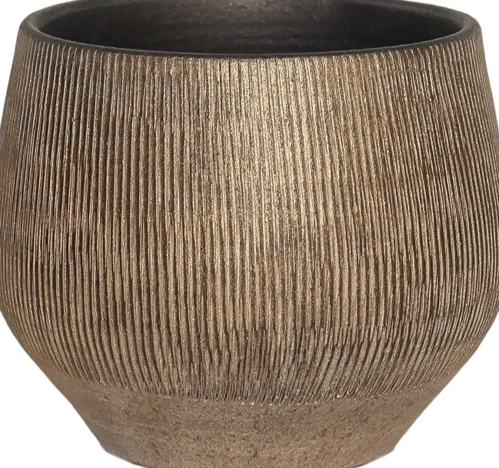 New HS Blumentopf Hamar gold D 28 H 26 cm Blumentöpfe & Pflanzgefäße|Blumentöpfe