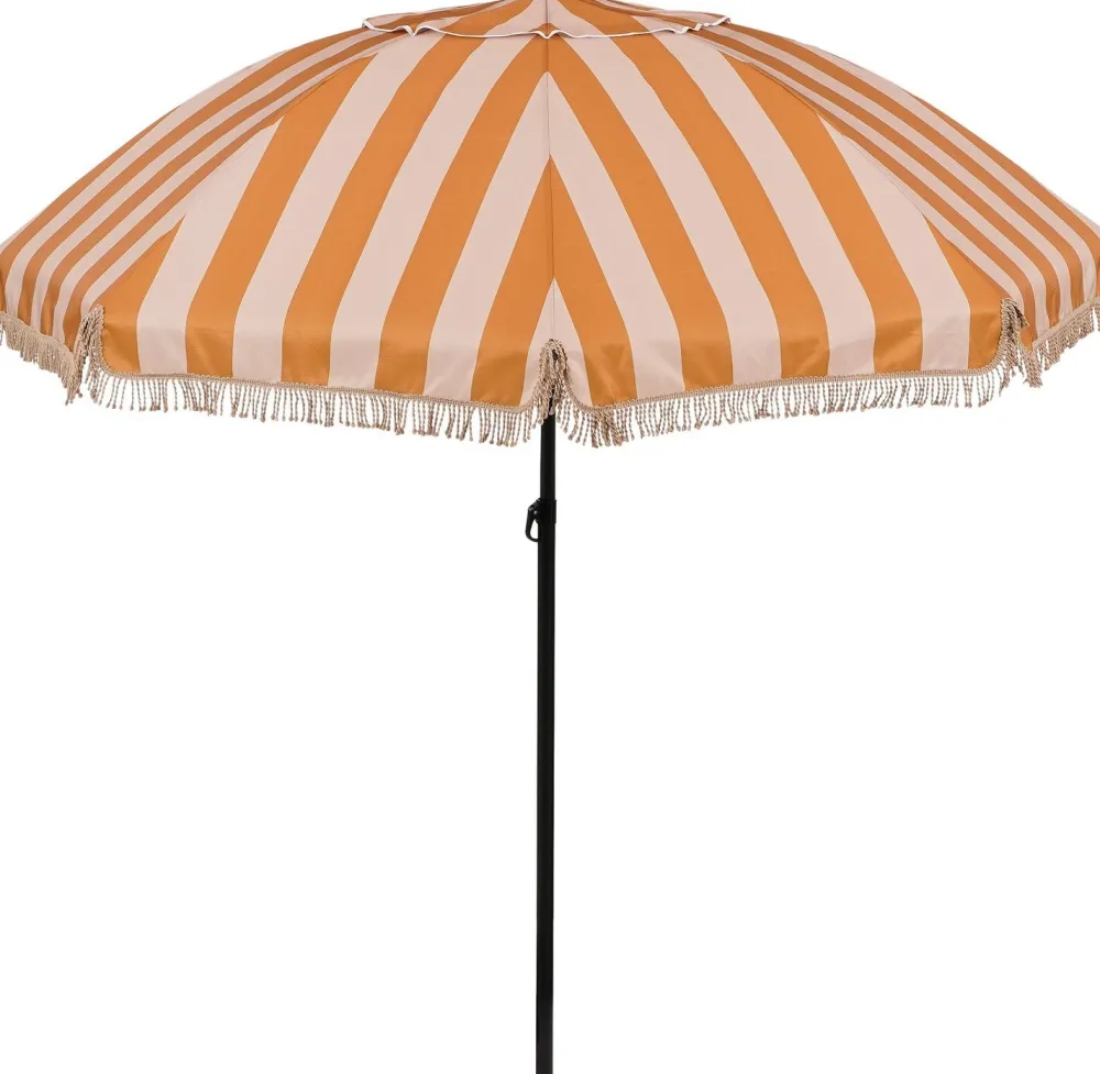 New In the Mood Collection Sonnenschirm Rissy braun weiße Streifen 30+UV D 220 cm Sonnenschirme