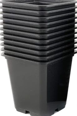 New Anzuchttöpfe viereckig schwarz D 9 cm 9 St. Anzuchttöpfe