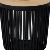 Outlet Beistelltisch mit Korb schwarz / naturell D 39 H 38 cm 2 St. Pflanztische & -Regale