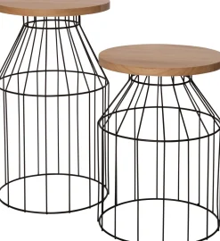 Hot Beistelltisch Orion schwarz / natur D 30 H 42 cm Beistelltische|Beistelltische