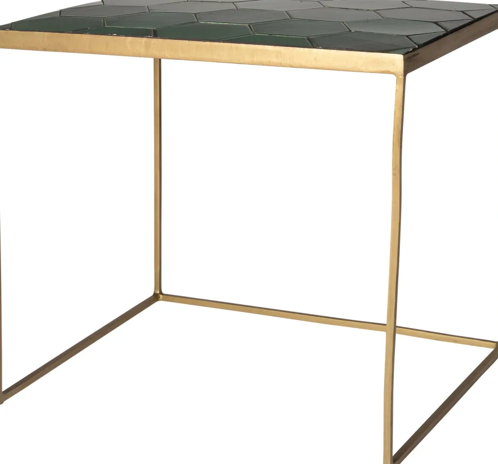 Beistelltisch Silka grün / gold 56 x 46 x 50 cm Beistelltische|Beistelltische