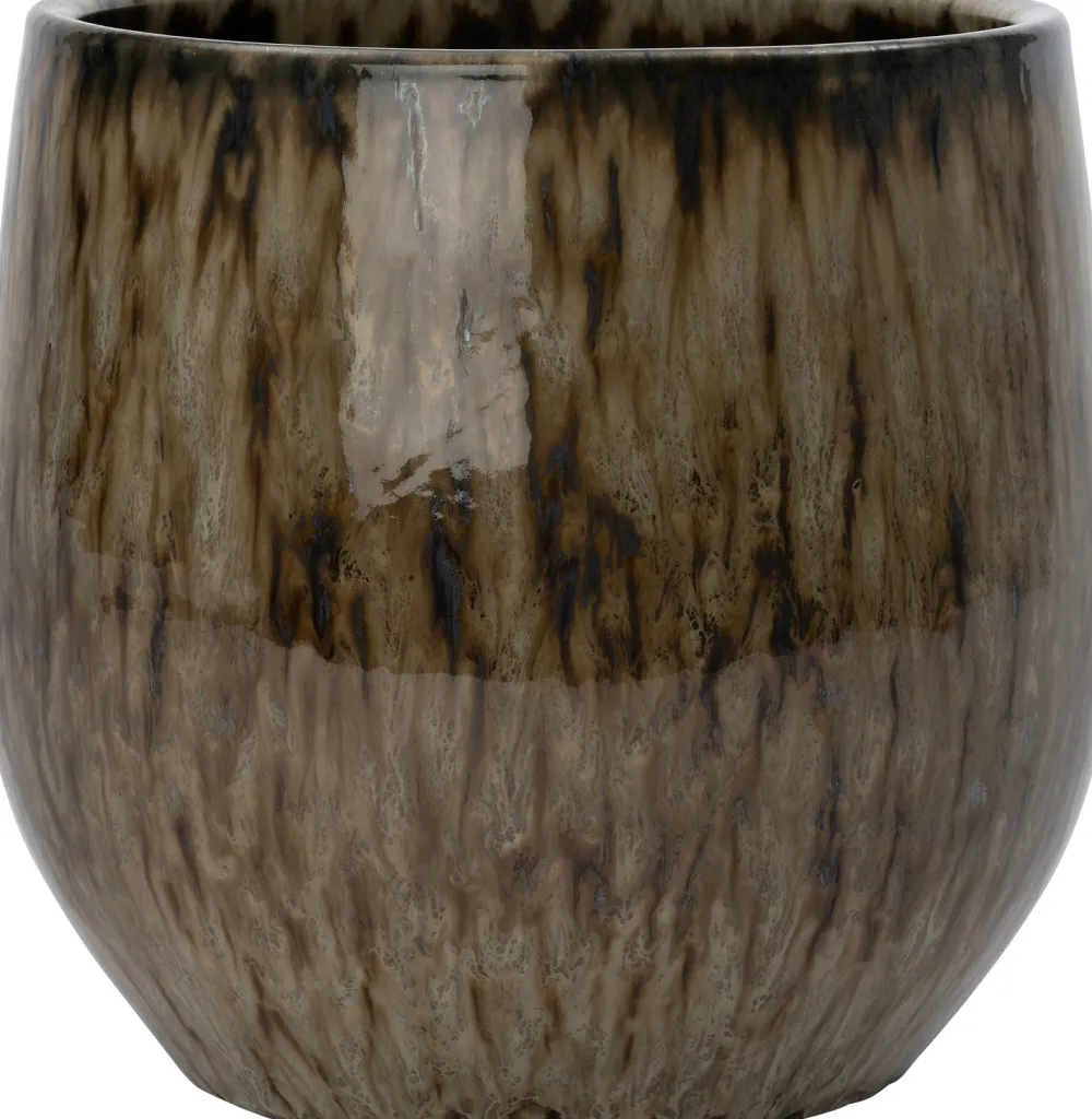 Clearance Blumentopf Adna schwarz / braun D 16 H 18 cm Blumentöpfe & Pflanzgefäße|Blumentöpfe