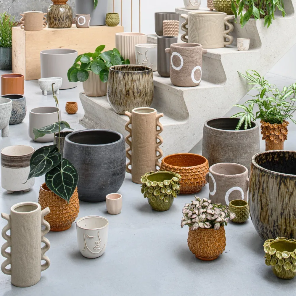 Clearance Blumentopf Adna schwarz / braun D 16 H 18 cm Blumentöpfe & Pflanzgefäße|Blumentöpfe