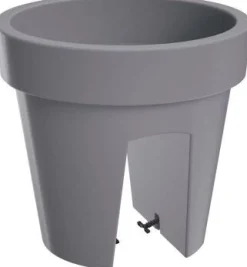 Discount Blumentopf Balkongeländer D 24,5 H 22,5 cm grau Balkonkästen|Blumentöpfe & Pflanzgefäße