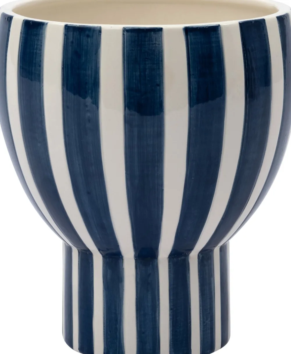 Outlet Blumentopf Inas blauw / wit D 18 H 20 cm Blumentöpfe & Pflanzgefäße|Blumentöpfe