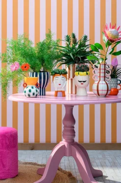 Outlet Blumentopf Inas blauw / wit D 18 H 20 cm Blumentöpfe & Pflanzgefäße|Blumentöpfe