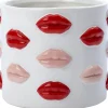 Discount Blumentopf Lip weiß / rot D 15 H 11 cm Blumentöpfe & Pflanzgefäße|Blumentöpfe