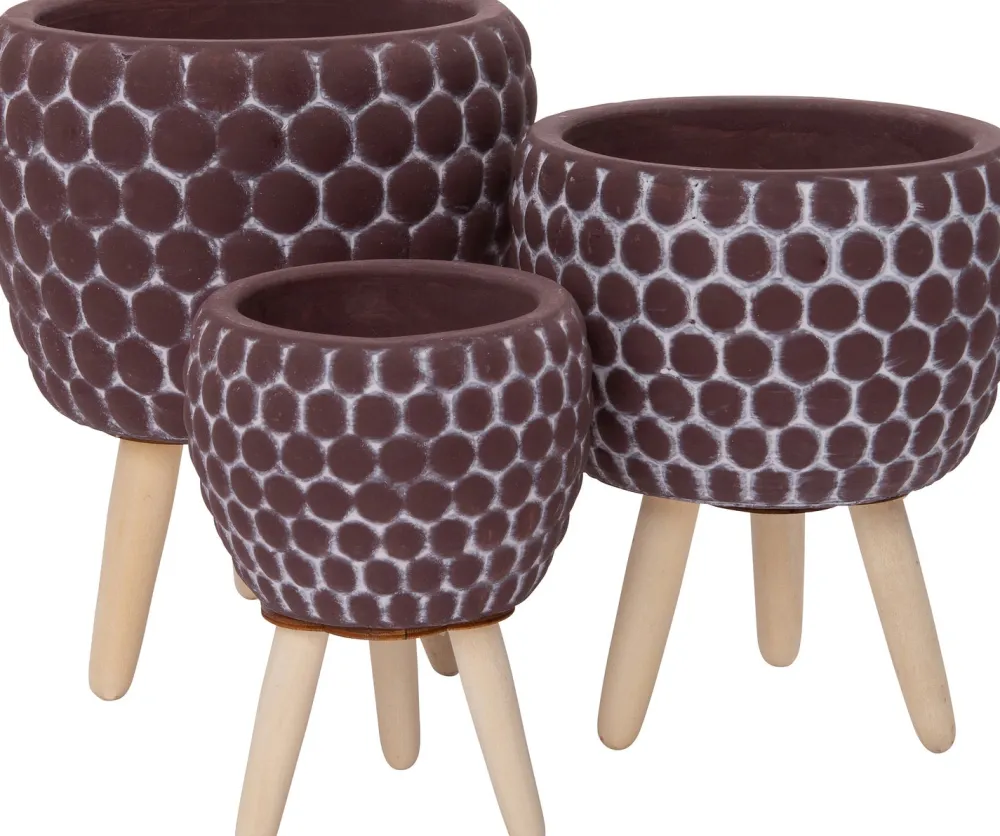 Sale Blumentopf mit Füßen Myrthe braun D 9,5 H 13 cm Blumentöpfe & Pflanzgefäße|Blumentöpfe