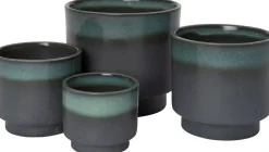 Hot Blumentopf mit Fuß Tilda grau / grün D 20 H 19,5 cm Blumentöpfe|Blumentöpfe & Pflanzgefäße