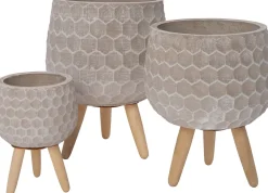 Outlet Blumentopf mit Füßen Aylin grau D 16,5 H 16,5 cm Blumentöpfe|Blumentöpfe & Pflanzgefäße