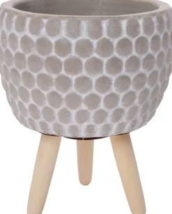 Best Blumentopf mit Füßen Myrthe grau D 15,5 H 18,5 cm Blumentöpfe|Blumentöpfe & Pflanzgefäße