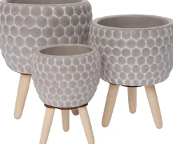 Best Blumentopf mit Füßen Myrthe grau D 15,5 H 18,5 cm Blumentöpfe|Blumentöpfe & Pflanzgefäße