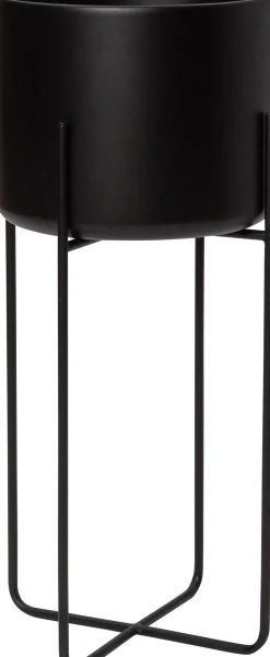 Online Blumentopf mit Ständer Lina schwarz D 28 H 66 cm Blumentöpfe|Blumentöpfe & Pflanzgefäße