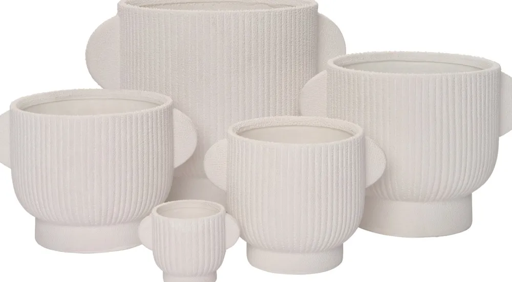 Sale Blumentopf mit Fuß Pierre weiß 22 x 17 x 14,5 cm Blumentöpfe|Blumentöpfe & Pflanzgefäße