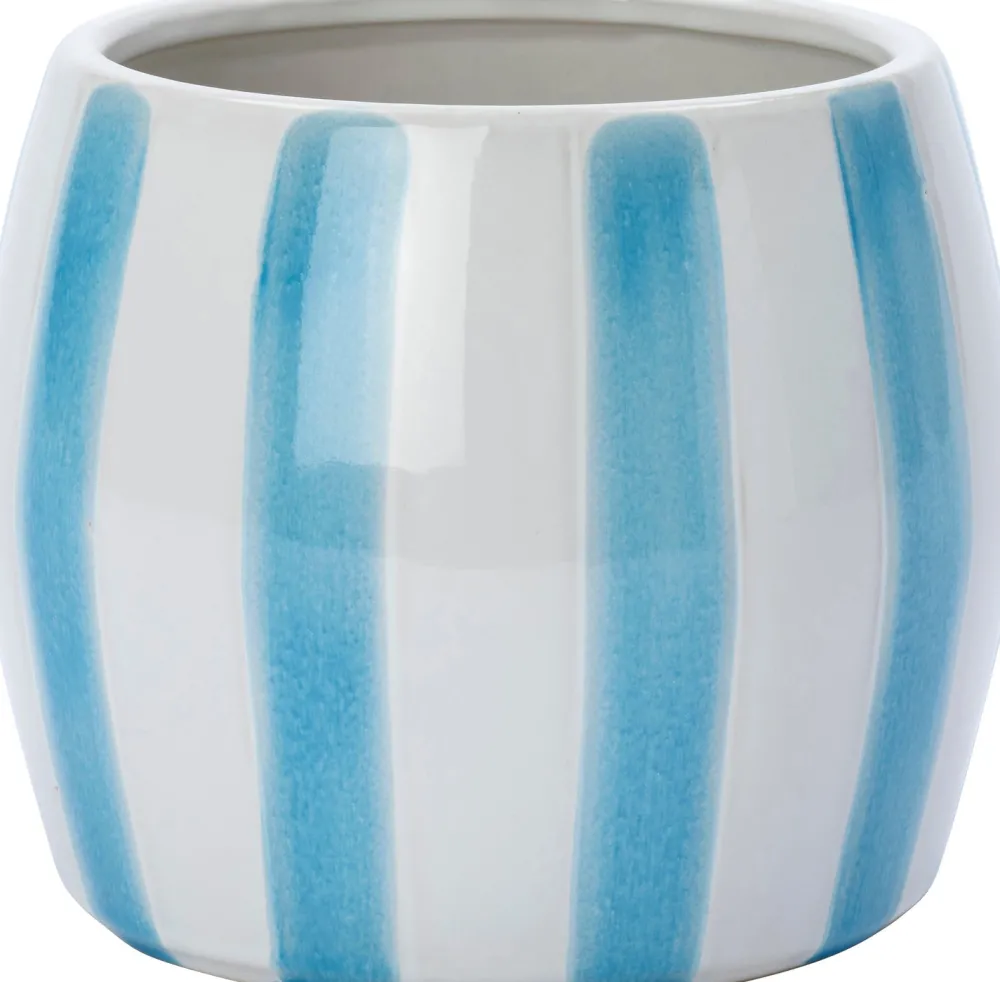 Sale Blumentopf mit Fuß Adora weiß/blau D 12 H 10 cm Blumentöpfe|Blumentöpfe & Pflanzgefäße