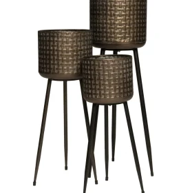 Blumentopf mit Fuß braun D 22 H 64,5 cm Blumentöpfe & Pflanzgefäße|Blumentöpfe