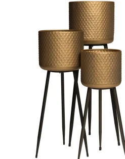 Best Blumentopf mit Fuß gold D 20 H 54,5 cm Blumentöpfe & Pflanzgefäße|Blumentöpfe