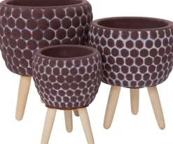 Online Blumentopf mit Füßen Myrthe braun D 13,5 H 15,5 cm Blumentöpfe & Pflanzgefäße|Blumentöpfe