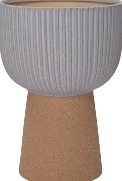 Sale Blumentopf mit Fuß Jill grau / braun 17,5 x 17,5 x 22,5 cm Blumentöpfe|Blumentöpfe & Pflanzgefäße