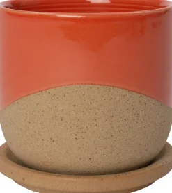 Best Blumentopf mit Teller Dim rot D 11,5 H 11,5 cm Blumentöpfe|Blumentöpfe & Pflanzgefäße