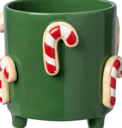 Sale Blumentopf mit Füßen Jiya Zuckerstange grün D 16 H 15 cm Blumentöpfe & Pflanzgefäße|Blumentöpfe