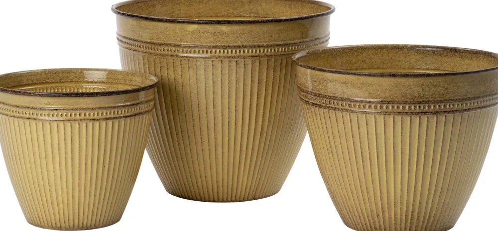 Sale Blumentopf Streifen beige D 26 H 22 cm Blumentöpfe|Blumentöpfe & Pflanzgefäße