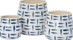 Best Blumentopf Tola weiß / blau D 16,5 H 15 cm Blumentöpfe|Blumentöpfe & Pflanzgefäße