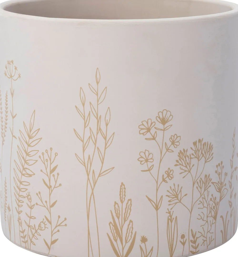 Discount Blumentopf Vera weiß/taupe D 13,5 H 12,5 cm Blumentöpfe|Blumentöpfe & Pflanzgefäße