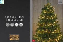 New Cluster-Lichterkette 15 m mit 1152 LED Lämpchen warmweiß Weihnachtsbaumbeleuchtung