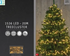 Cluster-Lichterkette 20 m mit 1536 LED Lämpchen warmweiß Weihnachtsbaumbeleuchtung