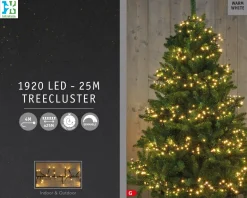 Cluster-Lichterkette 25 m mit 1920 LED Lämpchen warmweiß Weihnachtsbaumbeleuchtung