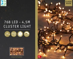Discount Cluster-Lichterkette 4,5 m mit 768 LED Lämpchen klassisch warm Weihnachtsbaumbeleuchtung