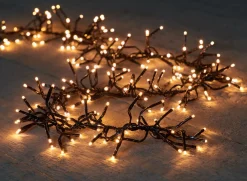 Best Cluster-Lichterkette 2,4 m mit 384 LED Lämpchen klassisch warm Weihnachtsbaumbeleuchtung