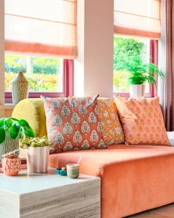 Dekokissen Hanoi orange/grün 45 x 45 cm Kissen|Dekokissen