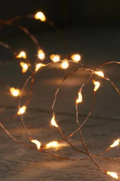 Discount Drahtlichterkette kupfer 5 m außen mit LEDs klassisch warm Mini- & Drahtlichterketten