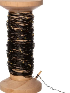 Hot Drahtlichterkette schwarz auf Rolle mit 200 Lämpchen warmweiß D 7,5 H 15 cm Mini- & Drahtlichterketten