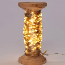 Hot Drahtlichterkette silber auf Rolle mit 200 Lämpchen warmweiß D 7,5 H 15 cm Mini- & Drahtlichterketten