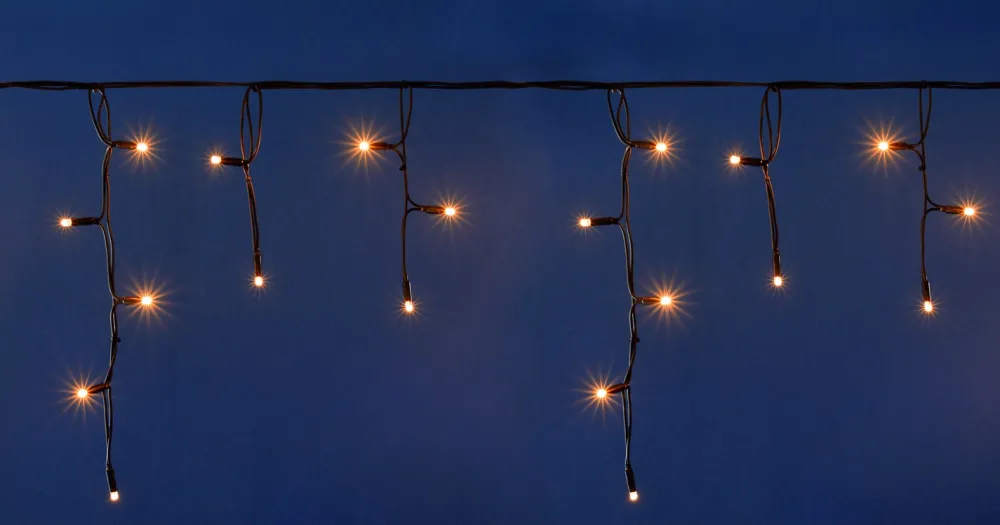 New Eisregen-Lichterkette 'Connect de luxe' 4 m mit 100 LEDs klassisch warm Eisregen Lichterketten