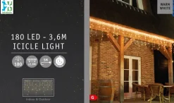 Online Eisregen-Lichterkette 3,6 m mit 180 LEDs warmweiß Eisregen Lichterketten