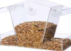 Discount Fenster-Vogelfutterhaus transparent 23 x 11 x 15 cm Gartenvögel|Vogelfutterhäuser