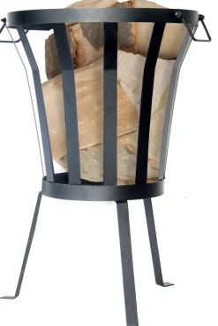 Feuerkorb schwarz D 36 cm H 55 cm Feuerkörbe